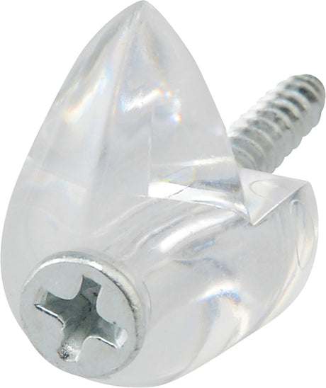 OOK 53203 Mirror Clip Set, 1/4 in L Dimensions, 20 lb, Plastic, Clear, Wall, 4/PK, Pack of 12
