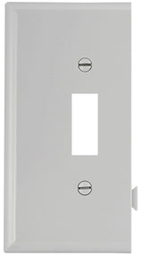 Eaton Wiring Devices STE1W Wallplate, Mid-Size, 4-7/8 in L, 3.12 in W, 1-Gang, Polycarbonate, White, High-Gloss