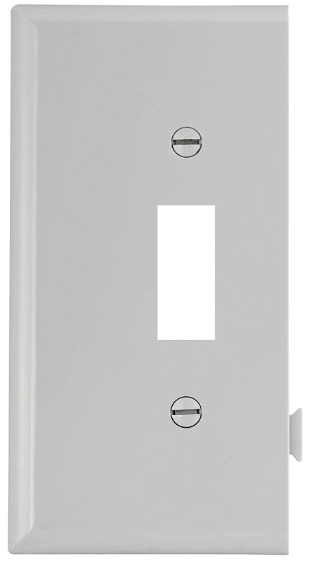 Eaton Wiring Devices STE1W Wallplate, Mid-Size, 4-7/8 in L, 3.12 in W, 1-Gang, Polycarbonate, White, High-Gloss