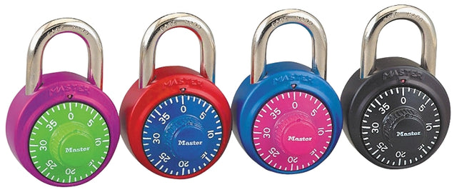 Master Lock 1530DCM Padlock, 9/32 in Dia Shackle, 3/4 in H Shackle, Steel Shackle, Steel Body, Anodized Aluminum, Pack of 4