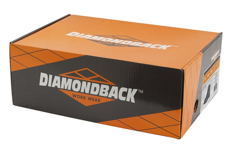 Diamondback 655SS-9 Work Boots, 9, Medium W, Black, Leather, Lace-Up, With Lining