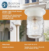Boston Harbor HV-66919-WH-3L Porch Light, 120 V, 60 W, Steel Fixture, White Fixture