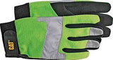 Cat CAT012214L Utility Gloves, L, Synthetic Leather, Black/Fluorescent Green