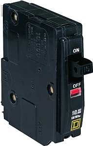 Square D QO QO115CP Circuit Breaker, Mini, 15 A, 1 -Pole, 120/240 VAC, 48 VDC, Fixed Trip, Flush Mounting
