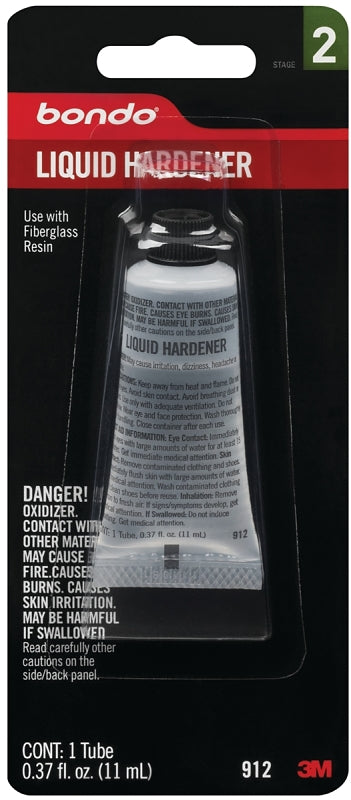 Bondo 912 Hardener, 0.37 oz Tube, Liquid