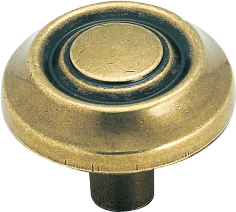 Amerock BP3423BB Cabinet Knob, 1 in Projection, Zinc, Burnished Brass