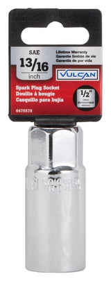 Vulcan MT6511968 Drive Socket, 13/16 in Socket, 1/2 in Drive, 6-Point, Chrome Vanadium Steel, Chrome