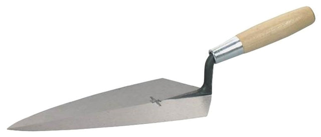 Marshalltown 19 12 Brick Trowel, 12 in L Blade, 6 in W Blade, Steel Blade, Wood Handle