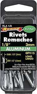 Arrow RLA1/8 Pop Rivet, Long, 1/2 in L, Aluminum, 15/PK