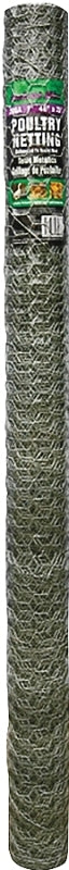 Jackson Wire 12 01 20 16 Poultry Hex Netting, 25 ft L, 48 in W, 20, Hexagonal Mesh, 1 in Mesh, Galvanized