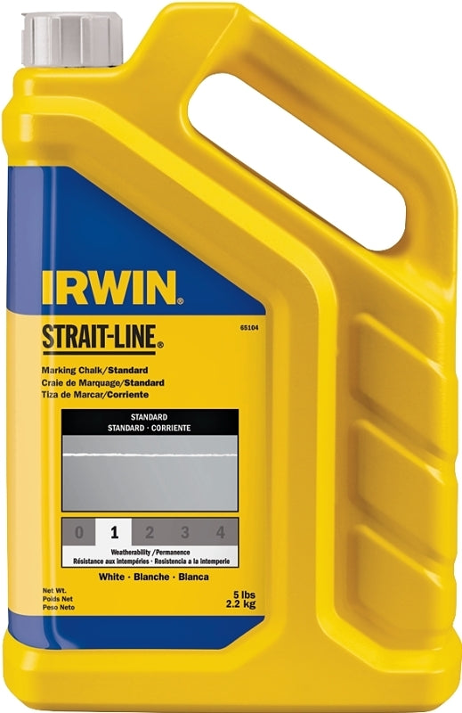Irwin STRAIT-LINE 65104 Marking Chalk Refill, White, Temporary