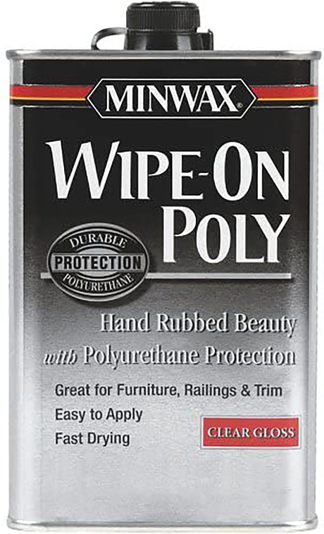 Minwax 60900000 Polyurethane, Oil Base, Clear, Gloss, Liquid, 1 qt Can, 0.83 Specific Gravity