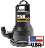 Wayne VIP Series VIP30 Submersible Pump, 120 V, 1/3 hp, 1-1/4 in Outlet, 2600 gph, Vortex Impeller, Thermoplastic