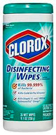 Clorox 01593 Disinfecting Wipes, Liquid, Fresh, White