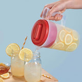 Rubbermaid 2 qt Clear/Red Pitcher Plastic, Pack of 2