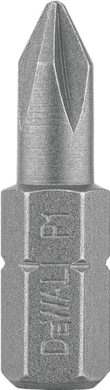 DEWALT DW2001 Power Bit, #1 Drive, Phillips Drive, 1/4 in Shank, Hex Shank, 1 in L, Steel