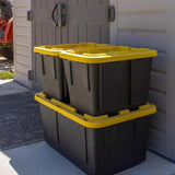 Greenmade 27 gal Black/Yellow Snap Lock Storage Box 14.7 in. H X 20.4 in. W X 30.4 in. D Stackable, Pack of 4