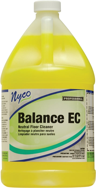 nyco NL158-G4 Floor Cleaner, 1 gal, Liquid, Citrus Lemon, Yellow, Pack of 4