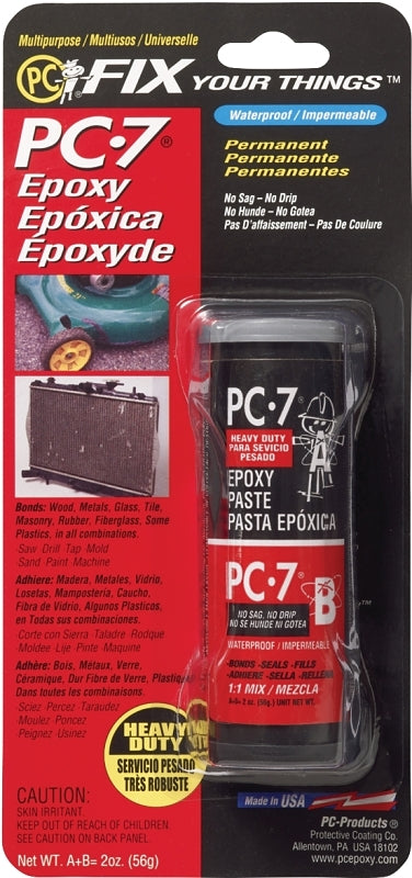 Protective Coating PC-7 Series 027776 2-Part Epoxy Adhesive, Gray, Paste, 2 oz Pack