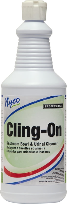 nyco NL553-Q12 Restroom Bowl and Urinal Cleaner, 1 qt Bottle, Liquid, Cherry Almond, Pleasant, Pink, Pack of 12