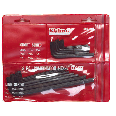 Eklind Assorted SAE Long and Short Arm Hex Key Set 18 pc