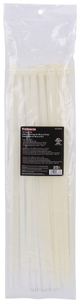 ProSource CV380-253L Cable Tie, 96 mm Max Bundle Dia, Self-Lock Locking, Nylon, Clear