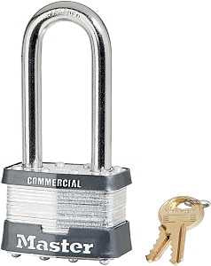 Master Lock 5KALJ Padlock, 2 in W Body, Key No: A152, Keyed Alike Key, Open Shackle, 3/8 in Dia Shackle, Steel Body, Pack of 6