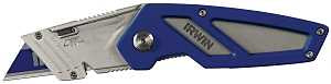 Irwin FK100 Utility Knife, 2-1/2 in L Blade, Bi-Metal Blade, Straight Handle, Blue Handle