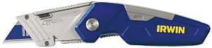 Irwin 1858319 Utility Knife, 2-1/2 in L Blade, Bi-Metal Blade, Straight Handle, Blue Handle