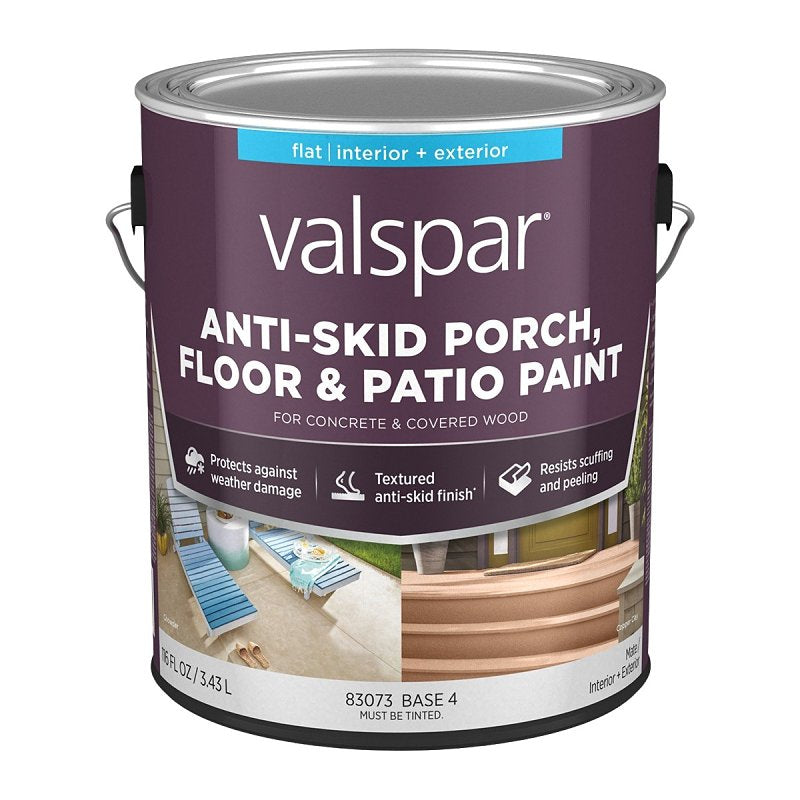 Valspar 024.0082033.007 Porch and Floor Paint, Base 4, 1 gal, 100 sq-ft/gal Coverage Area, Pack of 4
