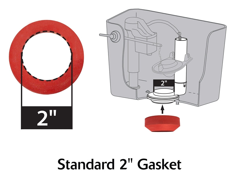 Korky 464BP Tank-to-Bowl Gasket, 2-1/8 in ID x 3-1/2 in OD Dia, Sponge Rubber, Red, For: 2 in 2-Piece Toilet Tanks