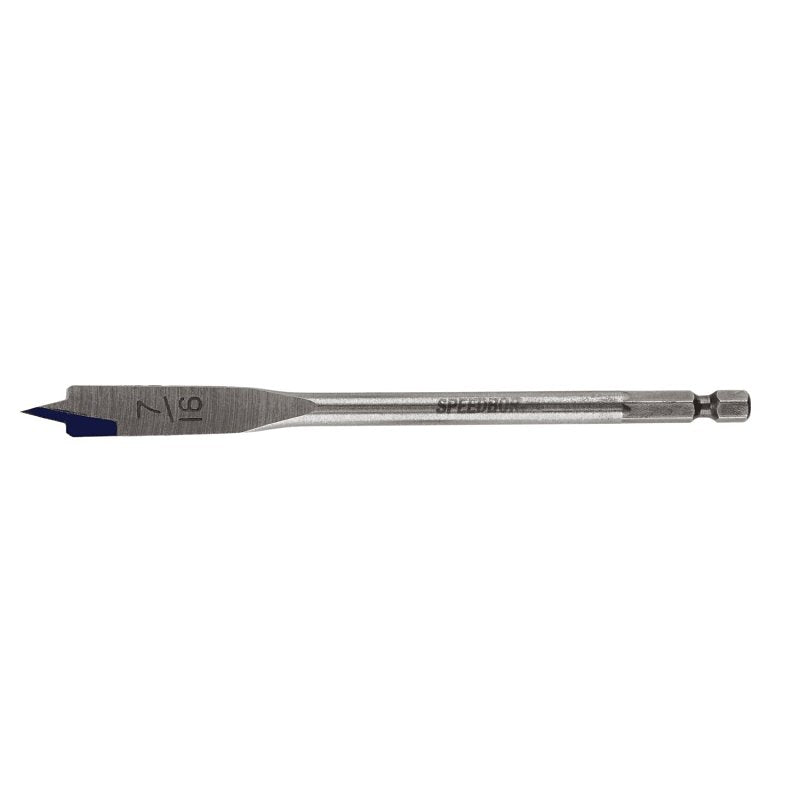 Irwin 88807 Spade Drill Bit, 7/16 in Dia, 6 in OAL, Flat Flute, 1/4 in Dia Shank, Hex Shank