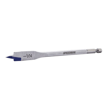 Irwin 88808 Spade Drill Bit, 1/2 in Dia, 6 in OAL, Flat Flute, 1/4 in Dia Shank, Hex Shank