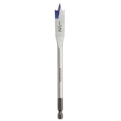 Irwin 88808 Spade Drill Bit, 1/2 in Dia, 6 in OAL, Flat Flute, 1/4 in Dia Shank, Hex Shank