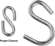 Campbell 6106024 S-Hook, 35 lb Working Load, 0.187 in Dia Wire, Low Carbon Steel, Zinc, Pack of 50