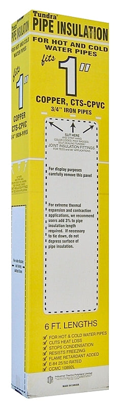 Quick R 31180U Pipe Insulation, 1-1/8 in ID x 1-7/8 in OD Dia, 6 ft L, Polyfoam, Charcoal, Pack of 40