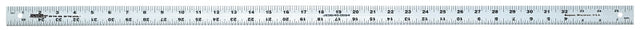 Johnson J236 Yardstick, SAE Graduation, Aluminum, Clear, 1-1/8 in W, 0.075 in Thick