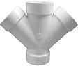 Canplas 192354Z Double Pipe Wye, 4 in, Hub, PVC, White, SCH 40 Schedule
