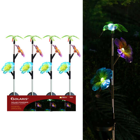 Alpine Solaris Multi-color Plastic 31 in. H Hummingbird Solar Garden Stake, Pack of 20