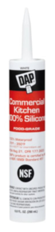 DAP 08656 Sealant, White, 24 hr Curing, -35 to 140 deg F, 9.8 fl-oz Cartridge