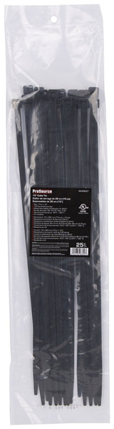 ProSource CV380W-253L Cable Tie, 96 mm Max Bundle Dia, Self-Lock Locking, Nylon, Black