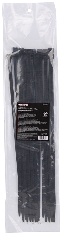 ProSource CV380W-253L Cable Tie, 96 mm Max Bundle Dia, Self-Lock Locking, Nylon, Black