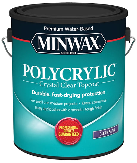 Minwax Polycrylic 13333000 Polyurethane, Liquid, Crystal Clear, 1 gal Can, Pack of 2