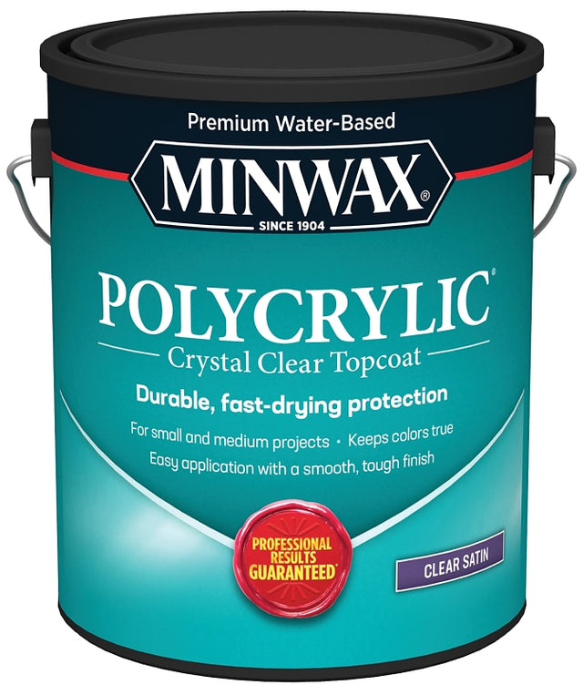 Minwax Polycrylic 13333000 Polyurethane, Liquid, Crystal Clear, 1 gal Can, Pack of 2