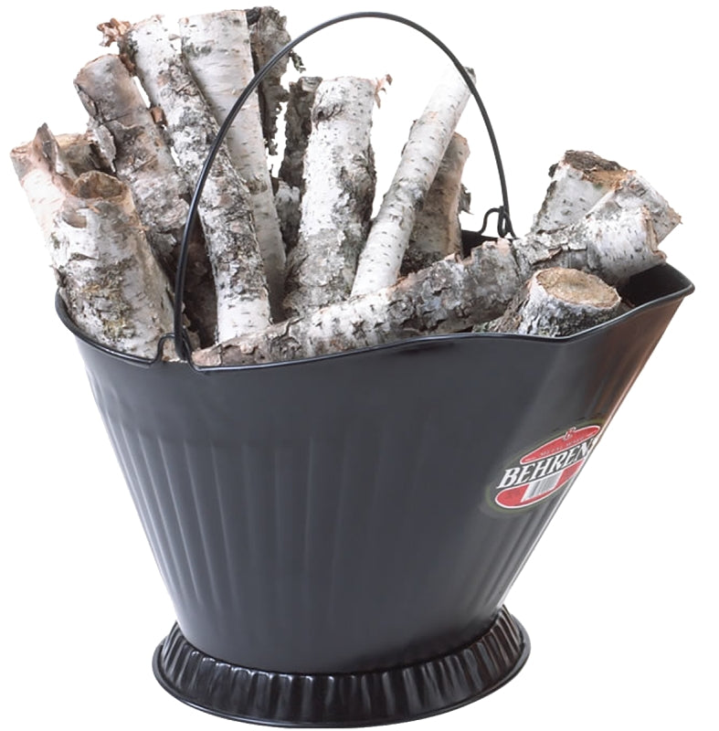 Behrens 617P Coal Hod, Steel, Black, Galvanized, Wire Handle