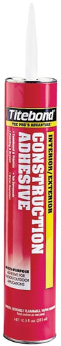 Titebond 3451 Construction Adhesive, Tan, 10 oz Cartridge, Pack of 12
