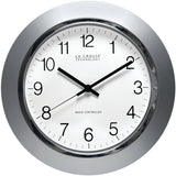 Equity WT-3144S Clock, 14 in Dia, Round, Silver Frame, Plastic Clock Face, Analog