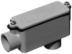 Carlon E986GR Conduit Body, 1-1/4 in Hub, 2-3/4 in OAL, PVC, Gray