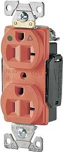 Eaton Cooper Wiring IG8300 IG8300RN Duplex Receptacle, 2 -Pole, 20 A, 125 V, Back, Side Wiring, NEMA: 5-20R