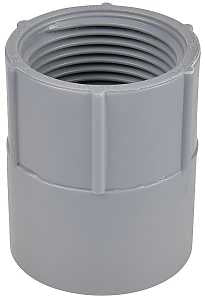 Carlon E942HR Conduit Adapter, 1-1/2 in FPT x Socket, 2-5/32 in Dia, 2-7/32 in L, PVC, Gray